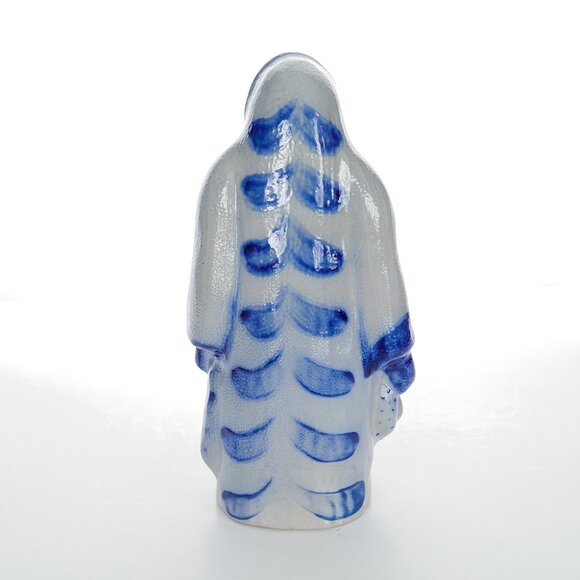 Eldreth Pottery Salt Glaze Santa Blue Stoneware 9” Father Christmas Signed 2011 - Picture 3 of 10